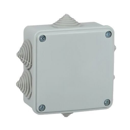 Коробка распаячная КМ для открытой проводки 100х100х45мм IP44 6 вводов серая IEK