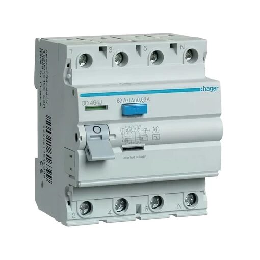 Устройства защитного отключения (УЗО) HAGER CD464J 4P 25А 30мА AC