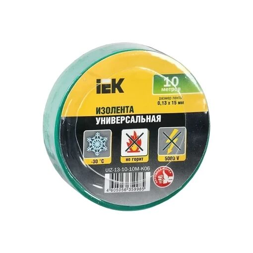 MIXTAPE 3 Изолента 0,13х15мм зеленая 10м IEK