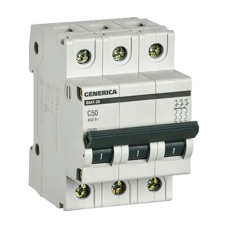 Автоматический выключатель GENERICA ВА47-29 3Р 40А 4.5кА х-ка С MVA25-3-040-C