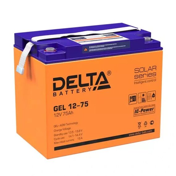 Аккумуляторная батарея Delta GEL 12-75 (12V 75Ah)