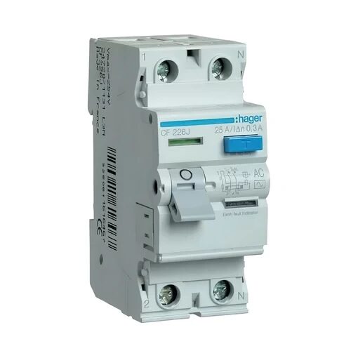 Устройство защитного отключения HAGER 2P 25A 300mA AC CF226J